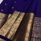 Pure silk Kanchivaram Butta saree with grand Yazhi-inspired antique gold zari border panels