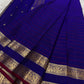ruby red border detail of ink blue Kanchipuram silk saree