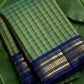 Ink blue korvai Kanjivaram saree with petite 3gm pure zari border — pattani kattam body