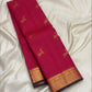 Close view of deer motifs and fine zari kattam checks on a deep pink Kanjivaram silk body