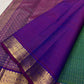 Irattai Niram Kanjeevaram saree with peacock green blue colour shift