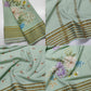 Pure Mysore Silk Crepe Saree Pastel Floral Prints with Zari Border