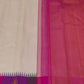 Ivory beige Pure Silk Kanjeevaram saree with temple-inspired border