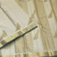 Pale sage border with gold zari varisaipet on ivory cream Kanjeevaram pure silk saree — Idam Living