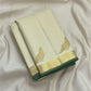 Large kili parrot butta in gold zari on ivory cream Kanjeevaram pure silk saree — Idam Living