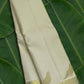 Ivory cream handwoven Kanchipuram pure silk saree with vairaoosi weave and kili parrot butta in gold zari — Idam Living