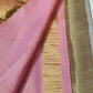 Ivory handwoven pure silk Kancheepuram saree with Ettukol weave and antique gold pallu — Idam Living