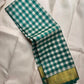Fresh Green and Ivory Lightweight Kanchipuram Kattam Saree with Seer Pallu showing green seer pallu