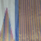 Ivory Ettukol Kanjeevaram silk saree, full drape overview