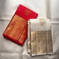 Ivory Handwoven Pure Silk Kanjivaram Saree with Gold Zari Buttas and Ornate Border – butta motif detail