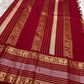 Ivory Kanchipuram Korvai silk saree, traditional zari motifs on the grand pallu