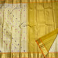 Ivory Kanchipuram silk saree with silk-thread Butta motifs
