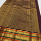 Kancheepuram handwoven varisaipet saree in ivory, woven for Idam Living in Kunnam village