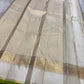 Traditional ivory Kanchipuram saree with gold zari and temple-inspired border