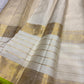 Ivory and Lime Green Handwoven Pure Silk Kanjipuram Saree with Vanasringaram Floral Border