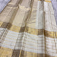 Ivory and Lime Green Handwoven Pure Silk Kanjipuram Saree with Vanasringaram Floral Border