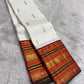 Ivory and Maroon Handwoven Pure Silk Kanjipuram Saree with Maanga Butta and Varisaipet Mubbagam Border