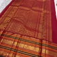 Ivory and Maroon Handwoven Pure Silk Kanjipuram Saree with Maanga Butta and Varisaipet Mubbagam Border
