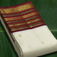 Kanchipuram silk saree in ivory with maroon border Korvai Varisaipet weave folded view