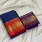 Ivory Pure Silk Kancheepuram Butta Saree - handwoven weave close-up