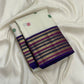 Close view of Raspberry Pink and Deep Green silk thread buttas on ivory silk