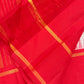 Ivory and Red Handwoven Pure Silk Kanjipuram Saree with Kanchi Kattam Checks and Red Border