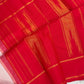 Ivory and Red Handwoven Pure Silk Kanjipuram Saree with Kanchi Kattam Checks and Red Border