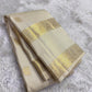 Ivory handwoven pure silk Kanjipuram saree overview — Idam Living