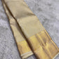 Ivory tissue handwoven pure silk Kancheepuram saree overview — Idam Living