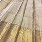 Gold floral jaal detail on champagne tissue silk