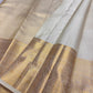 Full drape of ivory tissue pure silk Kancheepuram saree