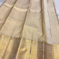 Full drape of champagne tissue pure silk Kanjeevaram saree