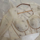Nila Ivory Tissue Silk Structured Blouse with Gathered Churidar Sleeves and Mirror Work