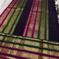 Ivory Handwoven Pure Silk KanchiPattu Saree with Teal and Magenta Varisaipet Border