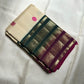Ivory Handwoven Pure Silk KanchiPattu Saree with Teal and Magenta Varisaipet Border