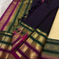 Ivory Handwoven Pure Silk KanchiPattu Saree with Teal and Magenta Varisaipet Border