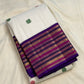 Ivory white vintage-style Pure Silk Kanchipuram Varisaipet saree with small silk-thread Mayil Chakram motifs.