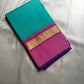 Kanchipattu silk saree in jade green with lily pink border Korvai Kaal Irangiya Border weave traditional zari detail