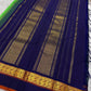 Kanchipattu silk saree in jade jewel green with navy blue border Korvai weave traditional zari detail