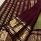 Tender Ilai Pachai Green Pure Silk Kanchi Pattu Peacock Butta Saree with Maroon Border – view 3