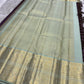 Jamun Plum Kanchipuram silk contrasted with Lotus-Mist Green and softly luminous classic gold zari.