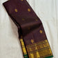 Jamun purple handwoven Pure Silk Kanchipuram Zari Kattam saree with sona rupa pallu