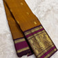 Jamun violet border pure Kanjivaram silk saree – front view