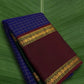 Jewel Blue and Deep Vermillion Handwoven Pure Silk Kanjivaram Saree with Rettapet Border and Zari Kattam