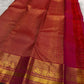 Jewel Pink and Antique Gold Handwoven Pure Silk Kanchipuram Saree with Zari Kattam and Mayil Chakram Border