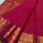 Jewel Pink and Antique Gold Handwoven Pure Silk Kanchipuram Saree with Zari Kattam and Mayil Chakram Border