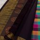 Multicolour Pure Silk Kanjivaram saree showcasing handwoven zari kattam design