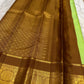 Deep Kaapi Brown Kanchipuram border with lotus medallions and Vanki temple edge