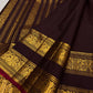 Kaapi Kottai Brown pure silk Kanchipuram body with spaced gold zari buttas