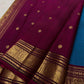 Close Arakku border detail with intricate floral classic-gold zari work on Pure Silk Kanchipuram.